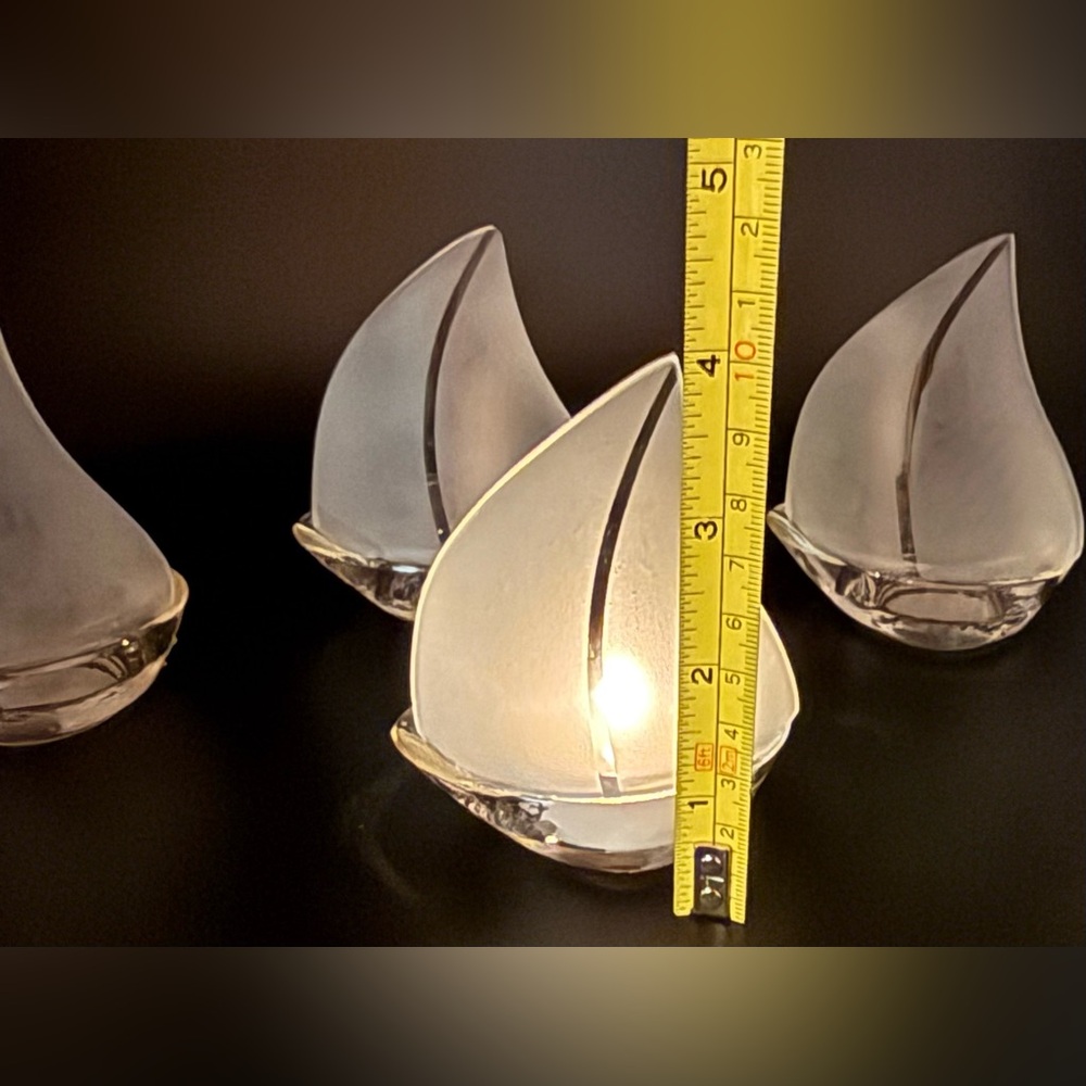 4 Kate Aspen Sail Boats Candle/Votive Holders Nautical Theme. 4” - Picture 12 of 12